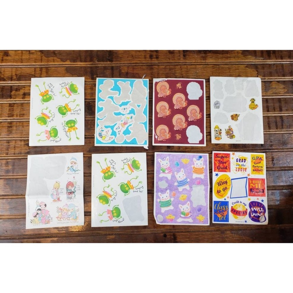 1990s lot of Hallmark stickers vintage‎ | frog Thanksgiving Easter  sticker